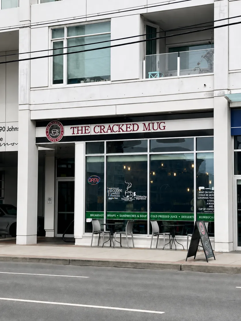 The Cracked Mug storefront on Johnson Street